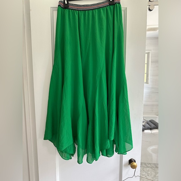 Anthropologie Vanessa Virginia Colima Elegant Maxi Green Skirt - Picture 2 of 4